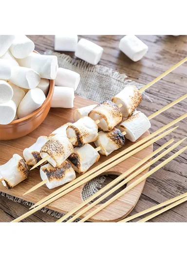 40cm Round Bamboo Skewers, Bamboo Sticks for Grilling Meat, Satays &amp; Skewered Vegetables