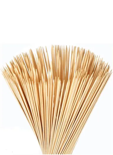 40cm Round Bamboo Skewers, Bamboo Sticks for Grilling Meat, Satays &amp; Skewered Vegetables