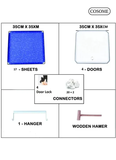 4-Layer 4 Cubes Heavy-Duty Clothes Stand, Wardrobe Organizer Storage Box (W35 x D35 x H140)cm - White