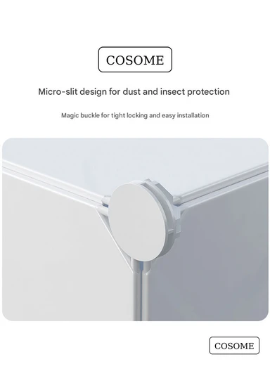 DIY Plastic Storage Shoe Rack 5 Cabinets (W49 x D37 x H93)cm- Blue