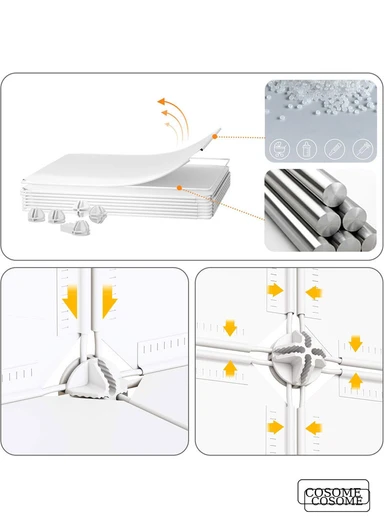 DIY Plastic Storage Shoe Rack 5 Cabinets (W49 x D37 x H93)cm- Blue