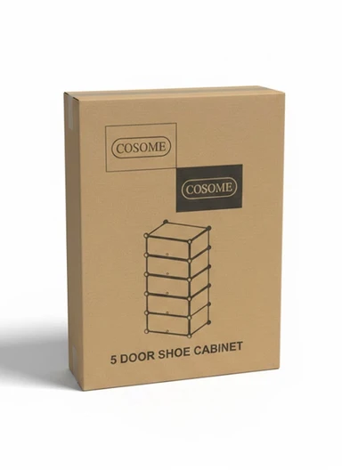 DIY Plastic Storage Shoe Rack 5 Cabinets (W49 x D37 x H93)cm- Pink