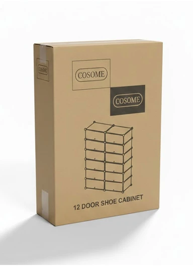 DIY Plastic Storage Shoe Rack 12 Cabinets (W94 x D37 x H108)cm- Pink