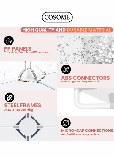 8 Cubes 2 Columns 4 Rows Waterproof DIY Plastic Storage Cabinet (W70 x D35 x H140)cm - White