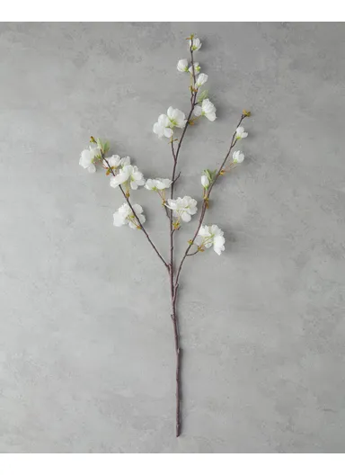 Sakura Single Branch Artificial Flower 115 cm White