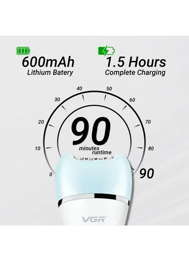 6-in-1 Waterproof Professional Epilator Lady Care Set For Women V-733 - Blue