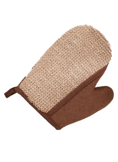 Premium Exfoliating Bath Mitt For Body Exfoliation At Home, Travel &amp; Spa - Brown