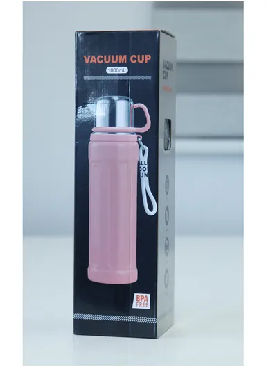 1000ml Double Wall SS-304 Water Vacuum Cup Keeps Drinks Hot &amp; Cold for 24Hr 5180 (D8 x H30)cm - Red