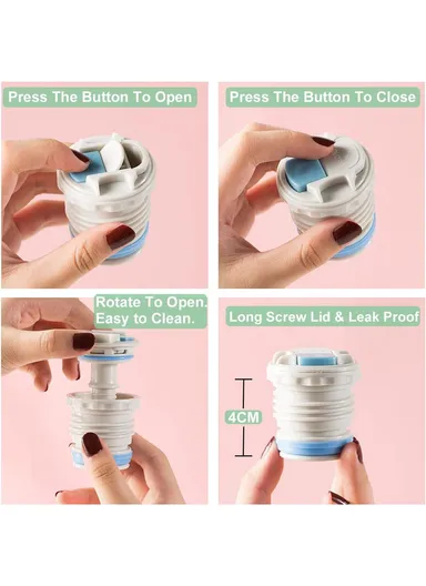 648ml 304 Stainless Steel Vacuum Bottle Double Wall Large Mouth Leak-Proof For Hot &amp; Cold Drinks 5174 (D7 x H26)cm - Pink