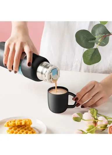 648ml 304 Stainless Steel Vacuum Bottle Double Wall Large Mouth Leak-Proof For Hot &amp; Cold Drinks 5174 (D7 x H26)cm - Purple