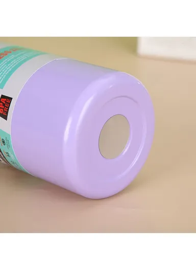 648ml 304 Stainless Steel Vacuum Bottle Double Wall Large Mouth Leak-Proof For Hot &amp; Cold Drinks 5174 (D7 x H26)cm - Purple