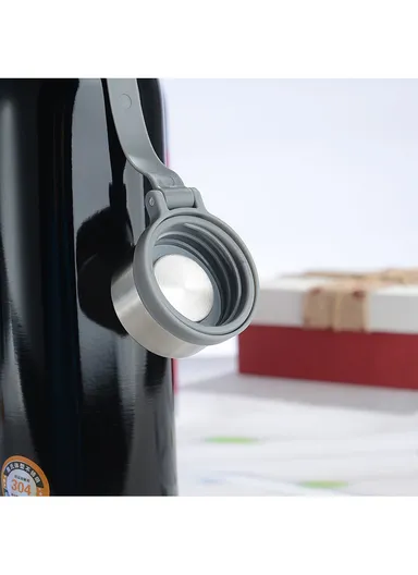 800ml SS-304 Vacuum Bottle Double Wall Large Mouth Leak-Proof For Hot &amp; Cold Drinks 5127 (D8 x H29)cm - Red