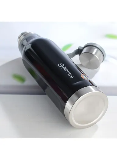 800ml SS-304 Vacuum Bottle Double Wall Large Mouth Leak-Proof For Hot &amp; Cold Drinks 5127 (D8 x H29)cm - Red