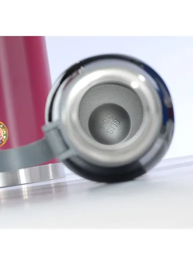 800ml SS-304 Vacuum Bottle Double Wall Large Mouth Leak-Proof For Hot &amp; Cold Drinks 5127 (D8 x H29)cm - Red