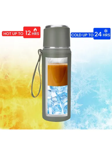 800ml Classic Vacuum Bottle Leak-Proof For Hot &amp; Cold Drinks 5171 (D8 x H28)cm - Grey