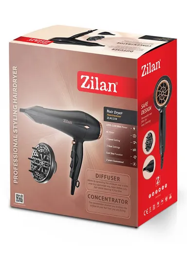 2200W Hair Dryer With 3 Speeds &amp; 3 Temperatures ZLN1239