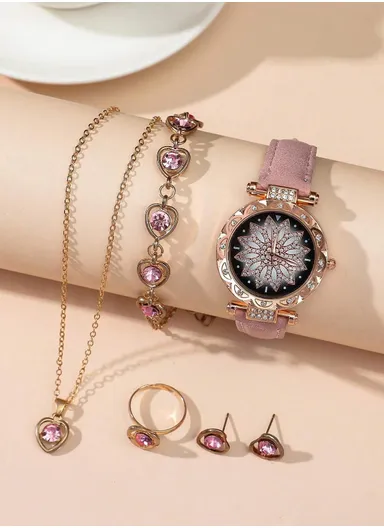 A68 Plus 1.75" 47mm Full Touch Screen Smart Watch &amp; Classic Watch With 2 Strap, Ring, Bracelet, Necklace, Earing &amp; Wireless Charger For Women (App: Fitpro) - Black