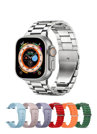 T600 1.75" 47mm Full Touch Screen Smart Watch Set With 7 Straps &amp; Wireless Charging Cable (APP: HIwatch PRO) - Red