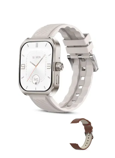 Z88 Pro 1.75" 49mm Full Touch Screen IP67 With 2 Strap &amp; Wireless Charger (App: RDFit) - Beige