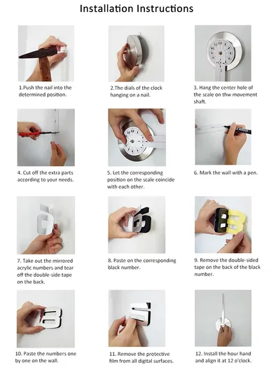 80cm 3D DIY Frameless Roman Numeral Silent Wall Clock, Battery Power Clock for Living Room, Office, Bedroom Room &amp; Decoration 12S034-M - Sliver