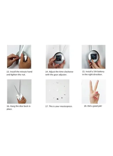 80cm 3D DIY Frameless Roman Numeral Silent Wall Clock, Battery Power Clock for Living Room, Office, Bedroom Room &amp; Decoration 12S034-M - Sliver