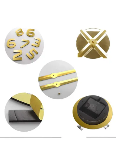 60cm Large 3D DIY Frameless Wall Clock, Stick-On Adhesive Acrylic Mute Wall Clock, Decor Wall Clock for Living Room, Office, Bedroom Room &amp; Decoration 12s052 - Silver