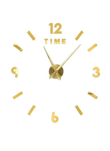 120cm 3D Wall Clock, Modern Mute DIY Frameless Mirror Clocks Sticker, Silent Large‑Size Acrylic Wall Clock for Living Room, Office, Bedroom Room &amp; Decoration 12s046 - Gold