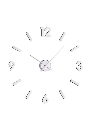 80x80cm 3D Wall Clock, Modern Mute DIY Frameless Mirror Clocks Sticker, Silent Large‑Size Acrylic Wall Clock for Living Room, Office, Bedroom Room &amp; Decoration 12s046 - Silver