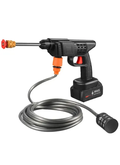 12Ah 21V Cordless Pressure Washer, 45Bar High Pressure Brushless Car Wash Gun with Foam Bottle, Nozzles &amp; Storage Bag, Portable Power Cleaner for Car, Patio, Garden &amp; Windows