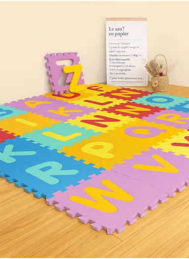 26 Pcs Alphabet Puzzle Mat Eva Foam Pads Puzzle Mat With Mixed Colors Letters (L29 x W29 x H0.7)cm