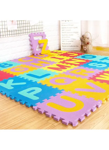 26 Pcs Alphabet Puzzle Mat Eva Foam Pads Puzzle Mat With Mixed Colors Letters (L29 x W29 x H0.7)cm