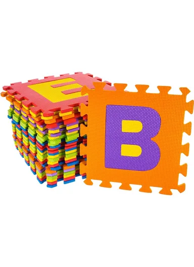 26 Pcs Alphabet Puzzle Mat Eva Foam Pads Puzzle Mat With Mixed Colors Letters (L29 x W29 x H0.7)cm
