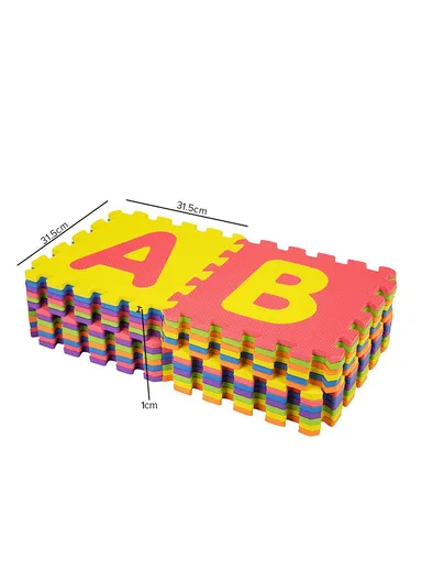 26 Pcs Alphabet Puzzle Mat Eva Foam Pads Puzzle Mat With Mixed Colors Letters (L29 x W29 x H0.7)cm
