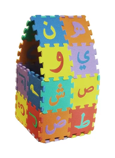 28 Pcs Arabic Alphabet Puzzle Mat Eva Foam Pads Puzzle Mat With Mixed Colors Letters (L29 x W29 x H0.7)cm