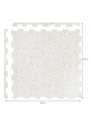 4 Pcs Eva Foam Floral Floor Rug Living Room Dining Room Sleeping Room Toilet Sound Insulation (L60 x W60 x H1)cm