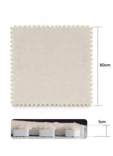 6 Pcs Eva Foam Floor Rug Living Room Dining Room Sleeping Room Toilet Sound Insulation (L60 x W60 x H1)cm - White