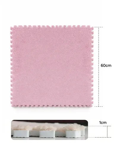 6 Pcs Eva Foam Floor Rug Living Room Dining Room Sleeping Room Toilet Sound Insulation (L60 x W60 x H1)cm - Pink