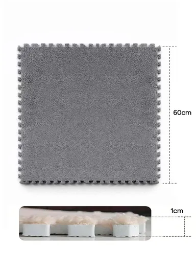 6 Pcs Eva Foam Floor Rug Living Room Dining Room Sleeping Room Toilet Sound Insulation (L60 x W60 x H1)cm - Grey