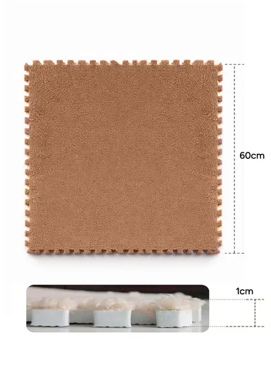 6 Pcs Eva Foam Floor Rug Living Room Dining Room Sleeping Room Toilet Sound Insulation (L60 x W60 x H1)cm - Brown