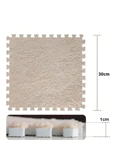 10 Pcs Eva Foam Sound Insulation Floor Rug Living Room Dining Room Sleeping Room Toilet (L30 x W30 x T1)cm - Black