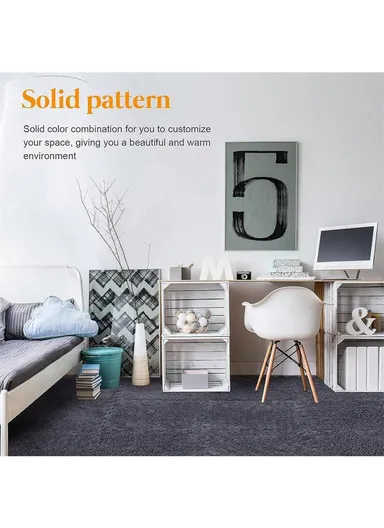 10 Pcs Eva Foam Sound Insulation Floor Rug Living Room Dining Room Sleeping Room Toilet (L30 x W30 x T1)cm - Black