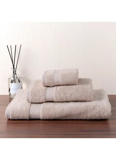 3 Pieces Simple Premium Cotton Towel Set - Beige