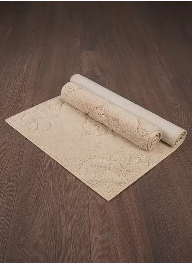 2Pcs Jordan Elegant Bath Mat Set - Beige