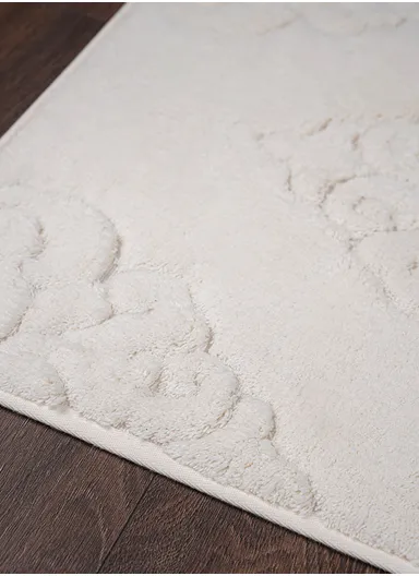 2Pcs Jordan Elegant Bath Mat Set - Cream