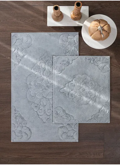 2Pcs Jordan Elegant Bath Mat Set - Grey
