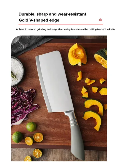 8pcs Stainless Steel Kitchen Knife Set With 5 Knives, Scissors, Sharpener &amp; Stand - Red