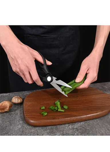 14-Pcs Professional Stainless Steel Knife Set with Wooden Stand &amp; Built-in Sharpener, Stainless Steel Chef Knife Set, Slicing Knife, Bread Knife, Utility &amp; Paring Knife A58A_15M01 - Black