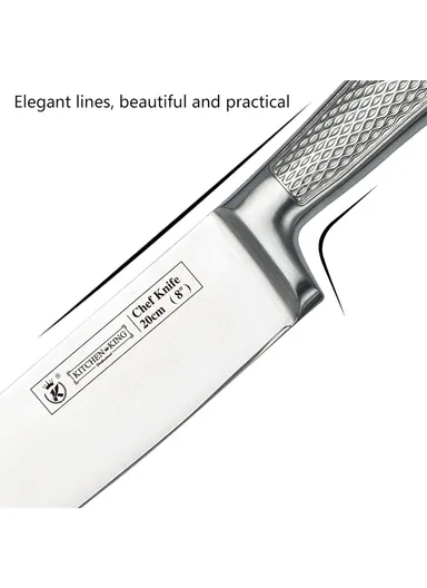 14 Pcs Kitchen Knife Set With Scissors, Sharpener &amp; Stand B22-16 - Silver 