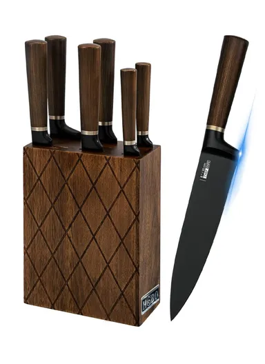7PCS Stainless Steel Kitchen Knife Set With Wooden stand B22-17