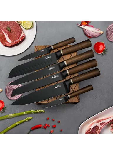 7PCS Stainless Steel Kitchen Knife Set With Wooden stand B22-17